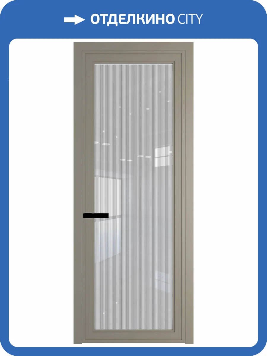 Межкомнатная дверь Profil Doors 1 AGP цвет профиля Никель матовый, стекло безопасное 6 мм страйп 800x2000 фото 2