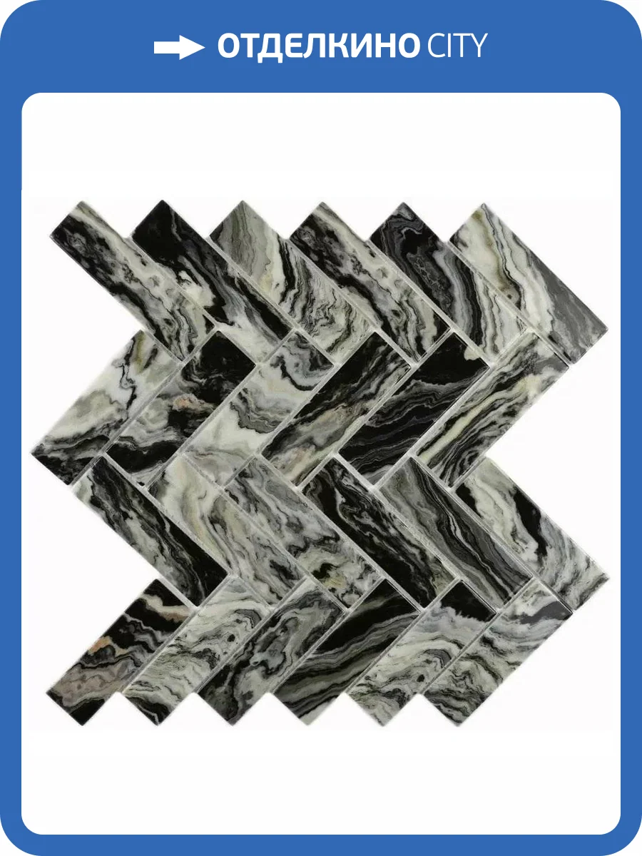 Мозаика Bonaparte Hadar Black (3x9.8) 26.8x28.6 фото 6