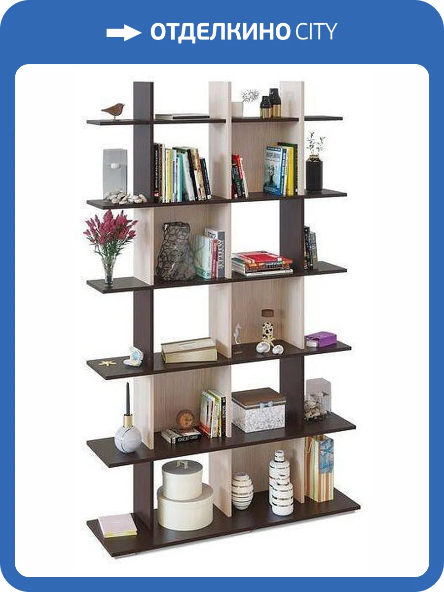 Стеллаж Сокол СТ-6 4680212007422, СТ6Вбд5 Венге/беленый дуб фото 4