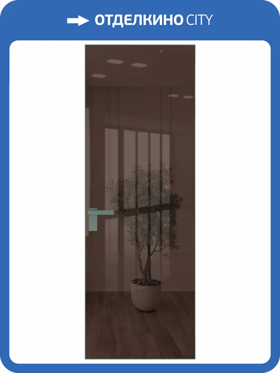 Межкомнатная дверь Profil Doors 1 AGK цвет профиля Зеленый воск, стекло безопасное 4 мм зеркало бронзовое 800x2000 фото 2