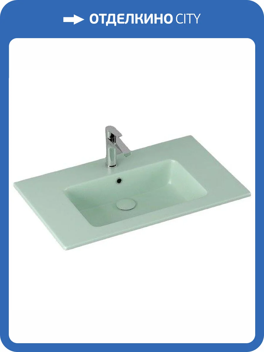 Раковина Isvea SistemaT 10SL51081SV-2T 80 см, мятно-зеленая матовая фото 6