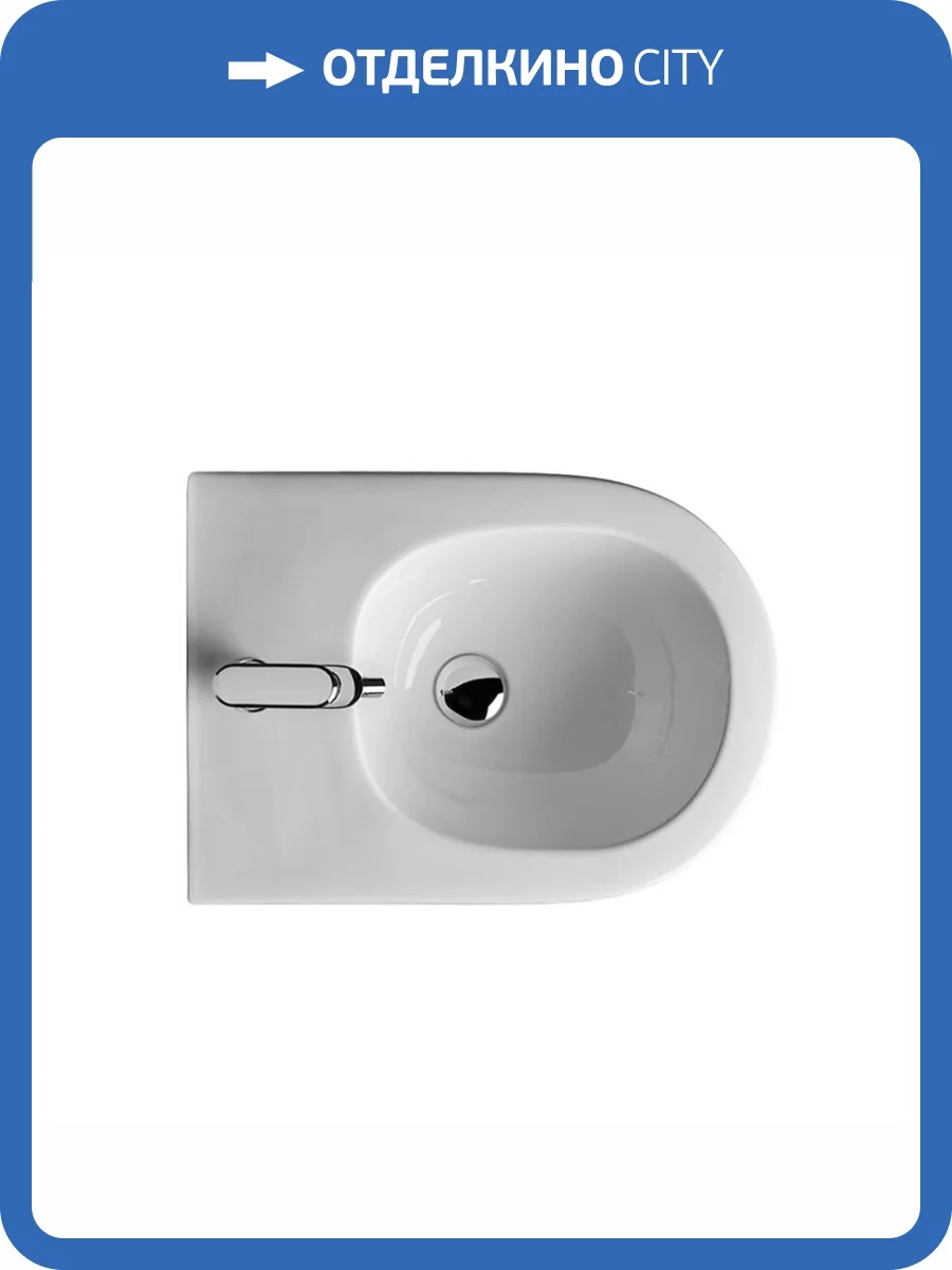 Биде подвесное Axa Glomp 202001 с 1 отверстием под смеситель, белое глянцевое фото 6