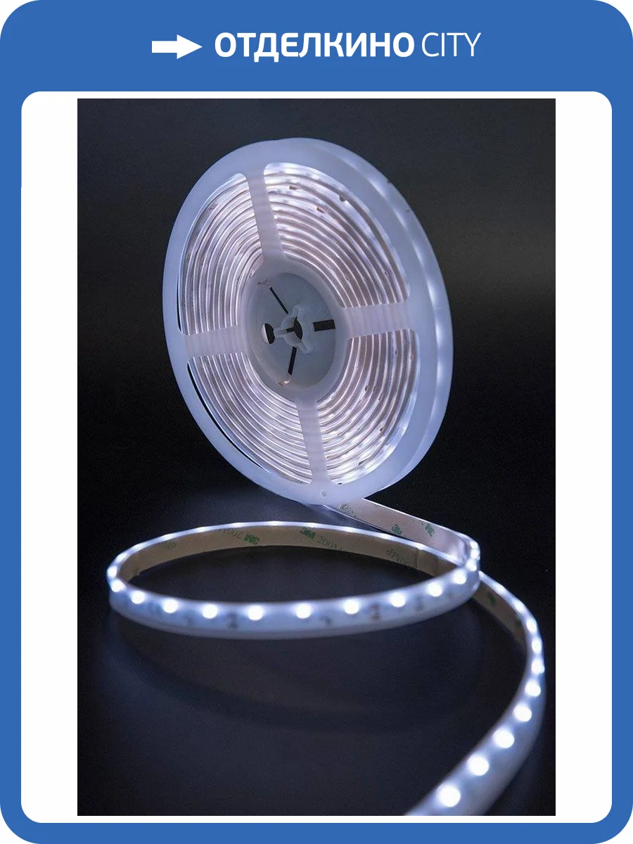 Светодиодная влагозащищенная лента SWG 4,8W/m 60LED/m 315SMD холодный белый 5M 002203 фото 8