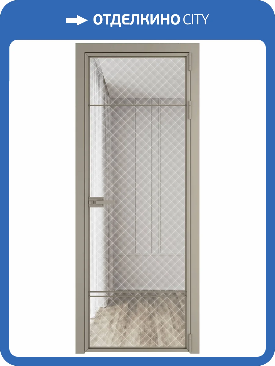 Межкомнатная дверь Profil Doors 4 AX цвет профиля Никель матовый, стекло безопасное 6 мм ромб белый 700x2000 фото 2
