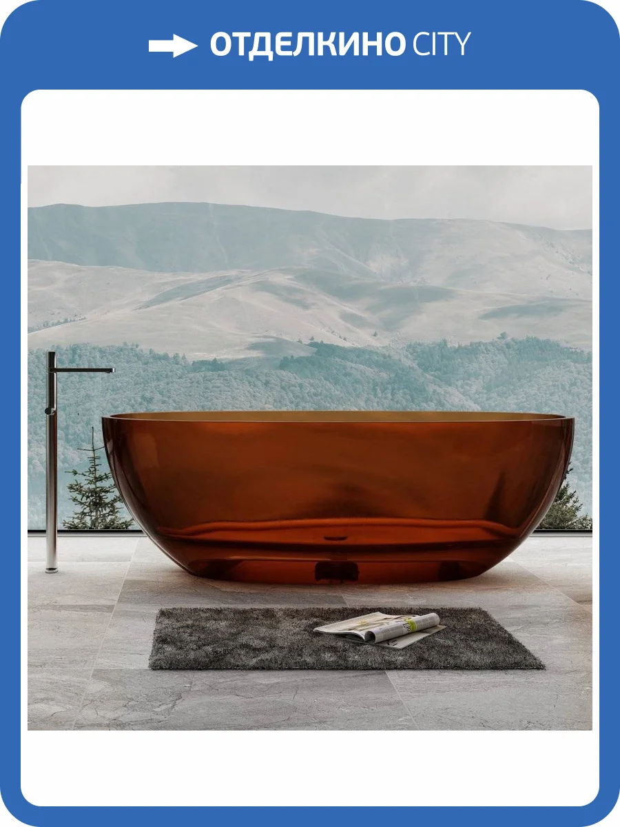 Прозрачная ванна Abber Kristall AT9701Opal 165x78 фото 6