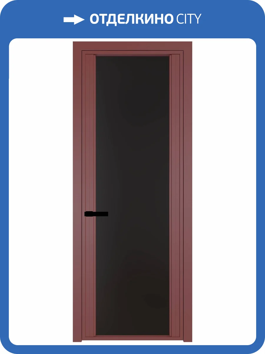 Межкомнатная дверь Profil Doors 2 AGP цвет профиля Красный антрацит, стекло безопасное 6 мм монохром черный 700x2000 фото 2
