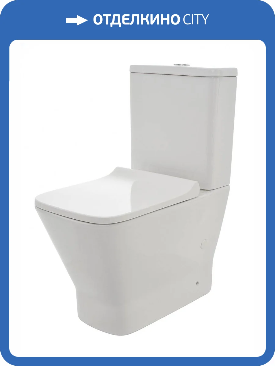 Чаша для унитаза-компакта AQUAme AQM1005 напольного Rimless c сиденьем SoftClose, горизонтальный выпуск 620x345x415мм фото 2