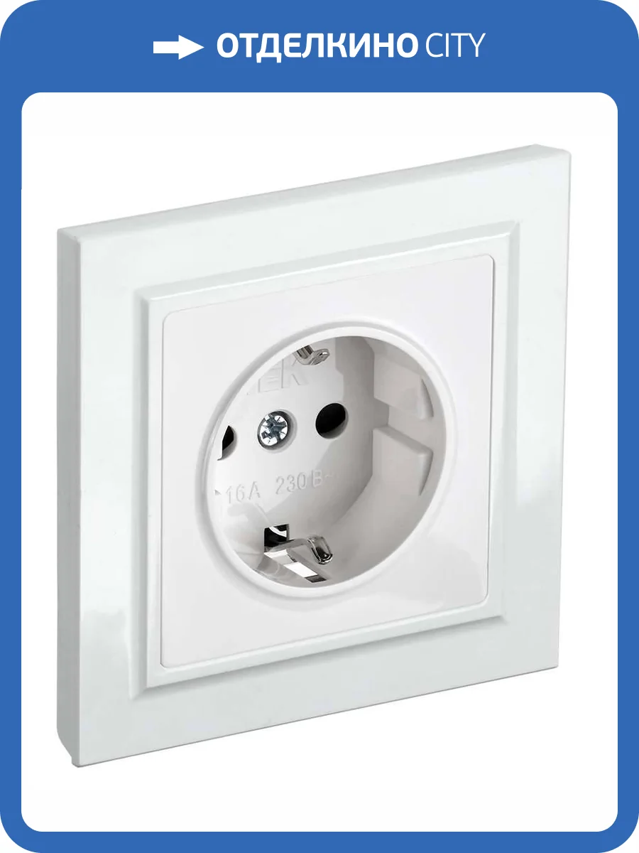 Розетка 1-местная с заземлением и шторками IEK Brite BR-R14-16-K01-F белый фото 8