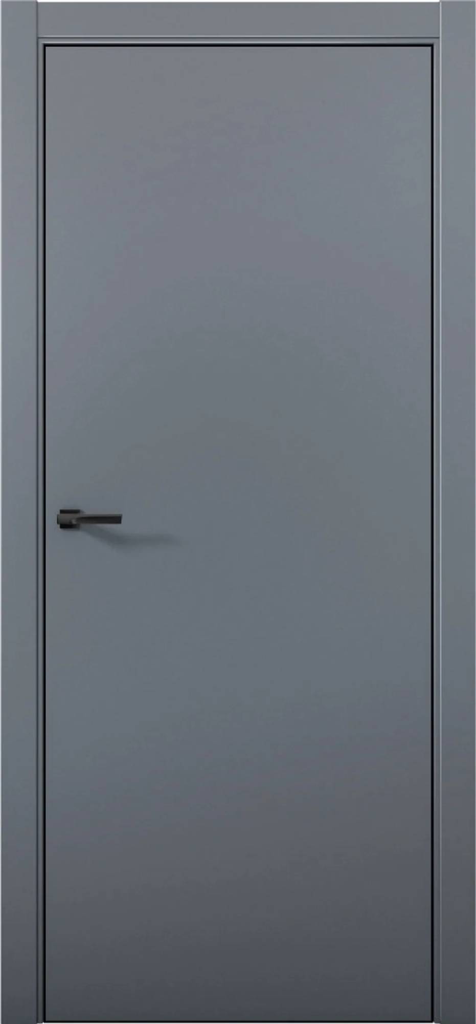 Межкомнатная дверь глухая Brandoors Estetica 01 Полотно Антрацит, Кромка Алюминий Черный 2000х800