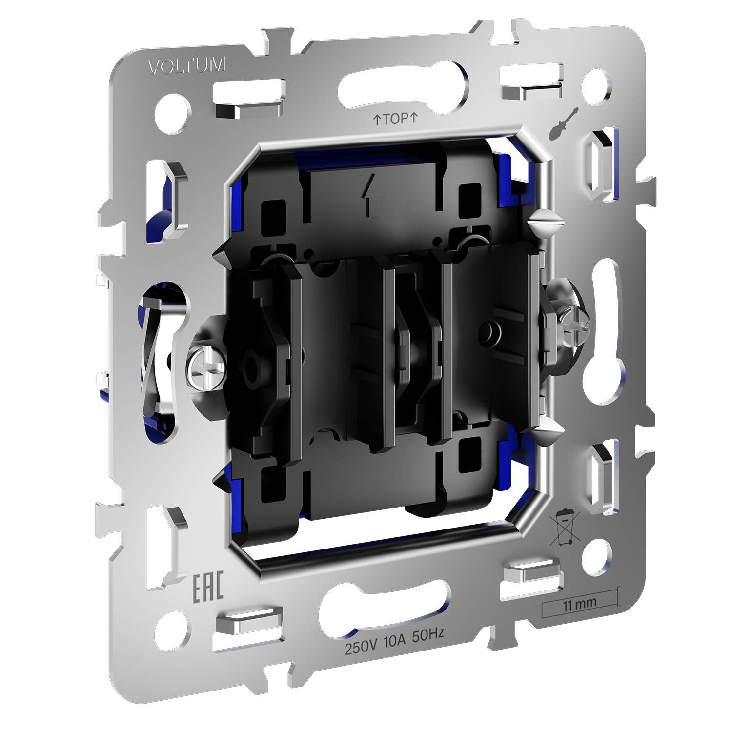 Механизм выключателя 2-клавишного Voltum S70 VLS0201M