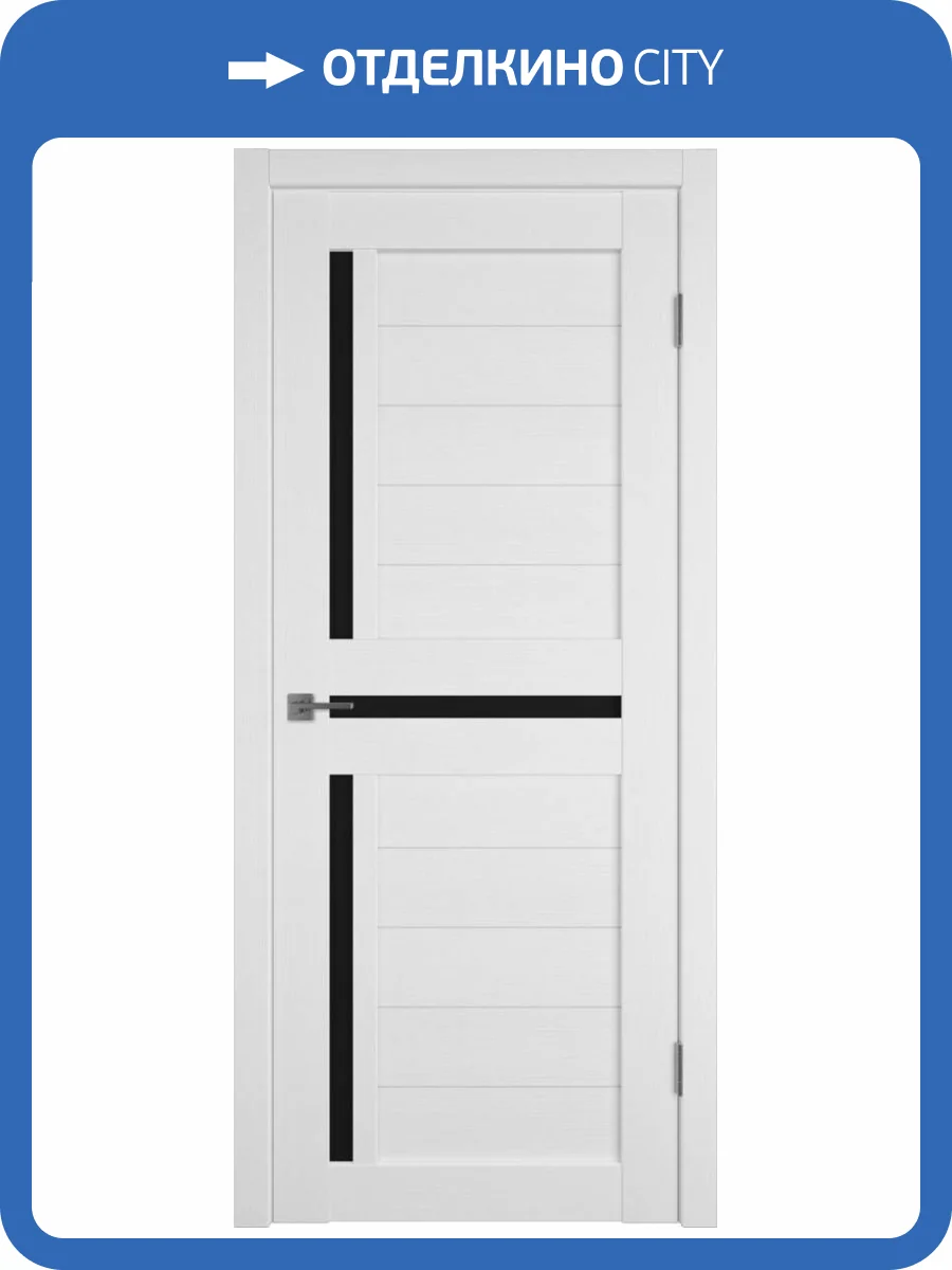 Межкомнатная дверь Владимирская Фабрика Дверей Atum 16 Snow стекло Black Gloss 600x2000 фото 2