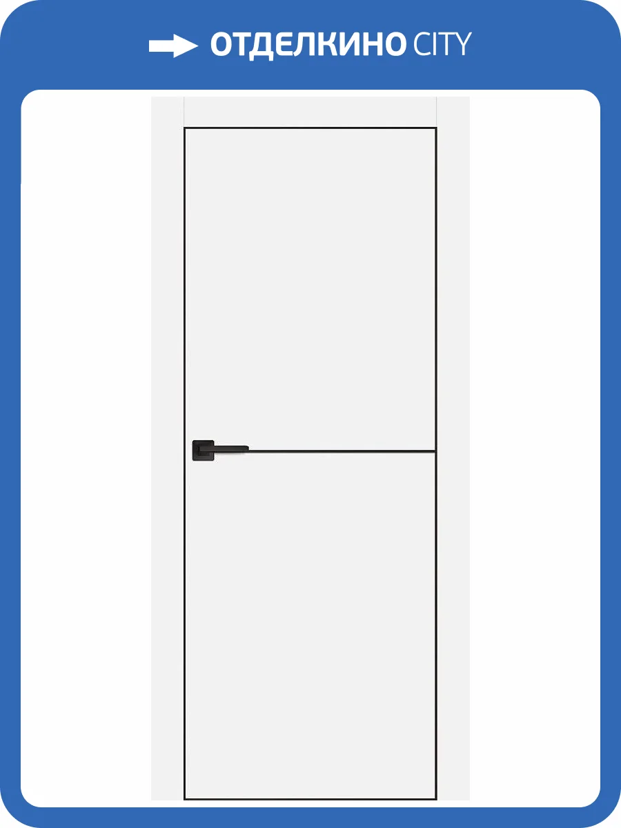 Межкомнатная дверь Profilo Porte экошпон PX-19, глухая, белый, AL кромка черная 600x2000 фото 2
