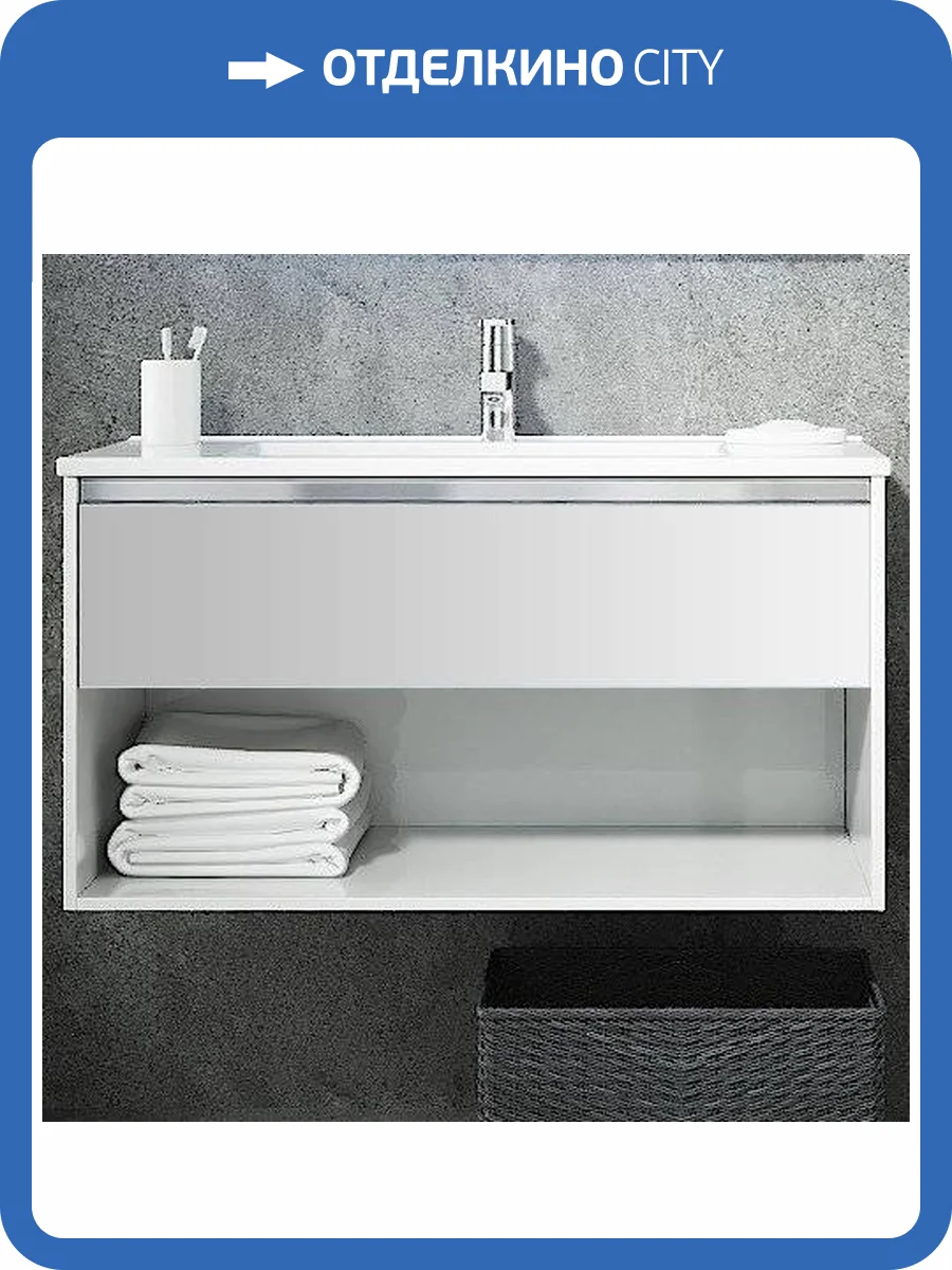 Тумба с раковиной Sanvit Контур 90 белая глянцевая фото 2