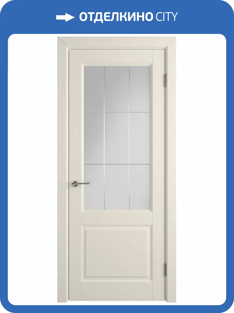 Межкомнатная дверь Владимирская Фабрика Дверей Dorren Ivory стекло Crystal Cloud 700x2000 фото 2