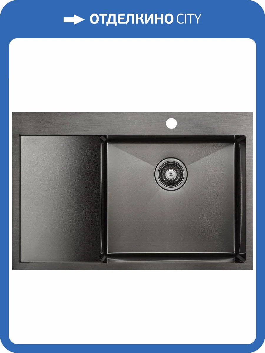 Мойка кухонная Paulmark Atlan PM217851-GMR вороненая сталь R фото 4