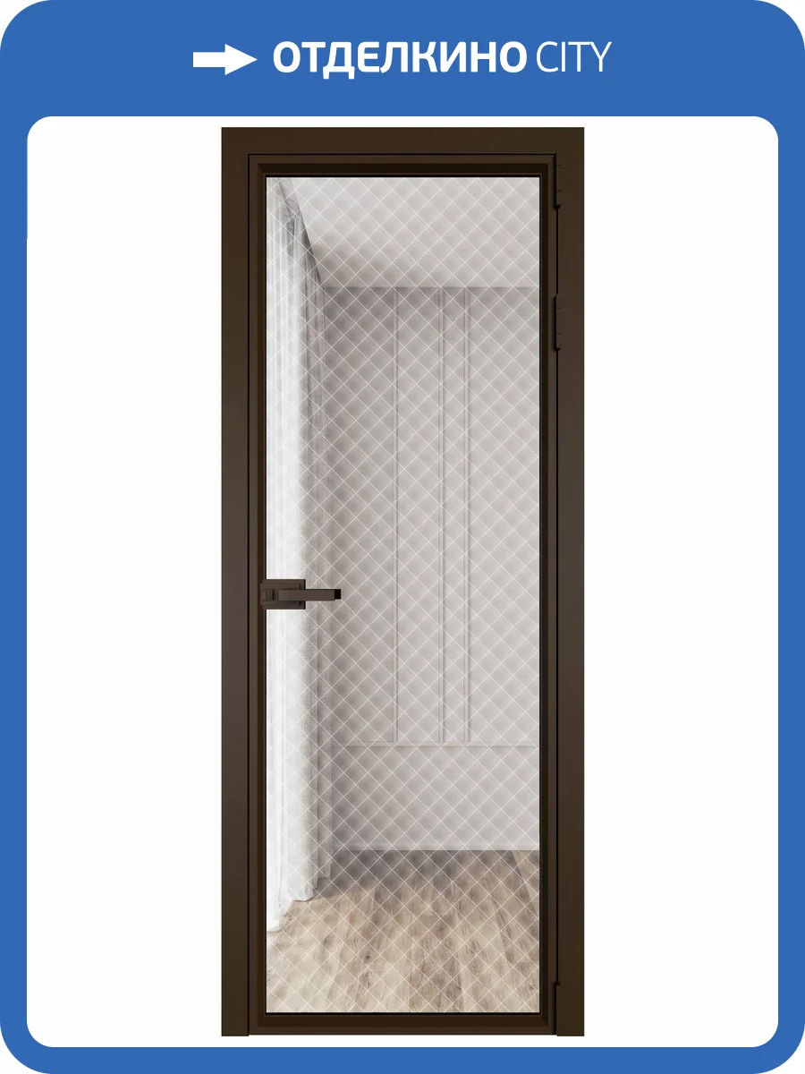 Межкомнатная дверь Profil Doors 1 AV цвет профиля Деорэ, стекло безопасное 6 мм ромб белый 600x2000 фото 2