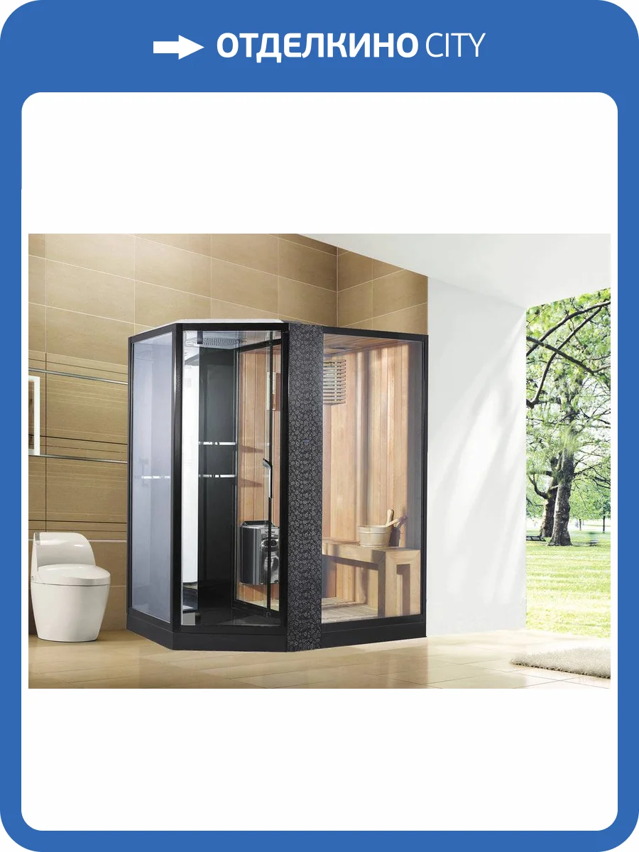 Душевая кабина Orans SR-89103RS Black с финской сауной, профиль черный, стекло белое и прозрачное, 180x130x220 фото 11