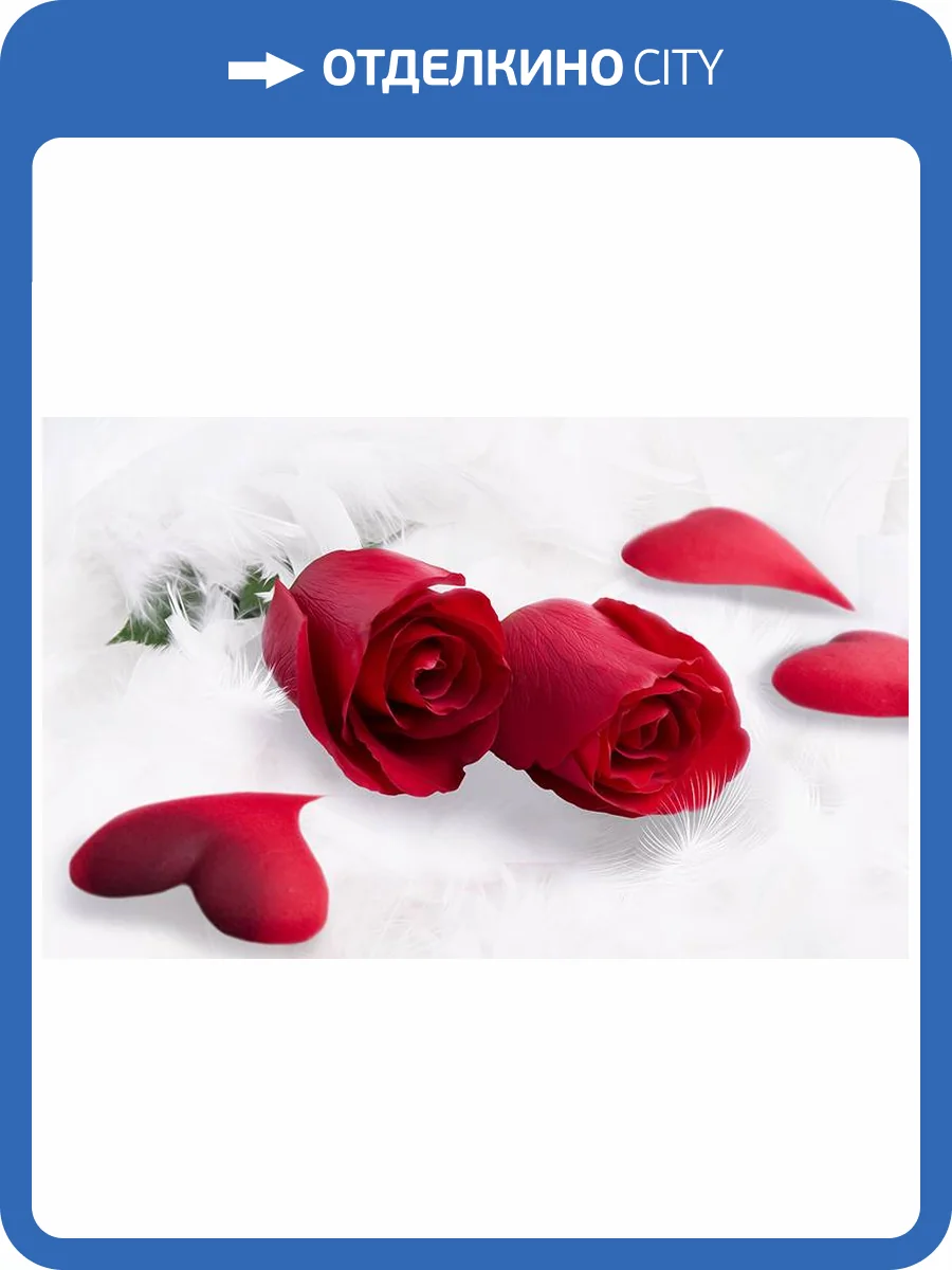 3D Фотообои Artegrafico «Красные розы в перьях» RH-005 акварель фото 2