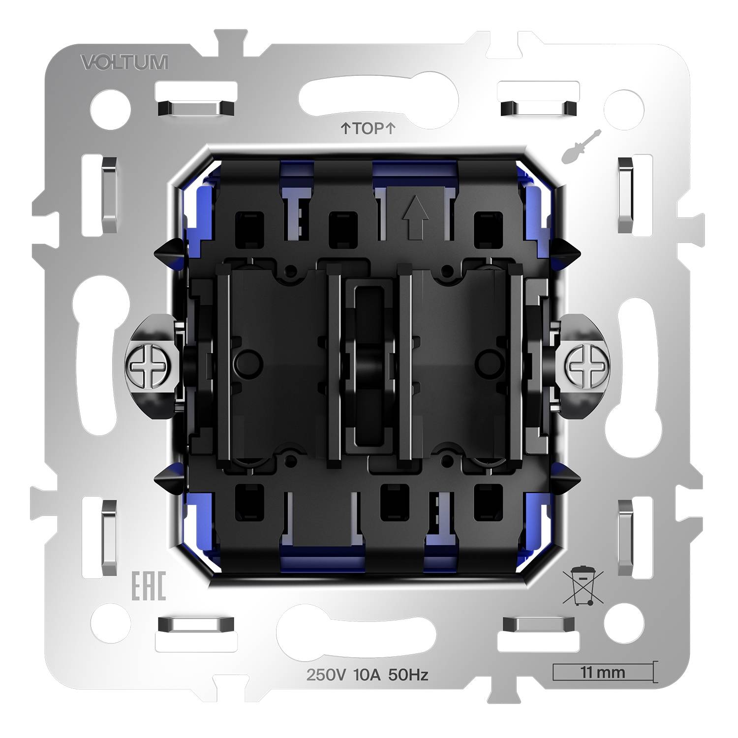 Механизм выключателя 2-клавишного проходного Voltum S70 VLS0203M фото 2