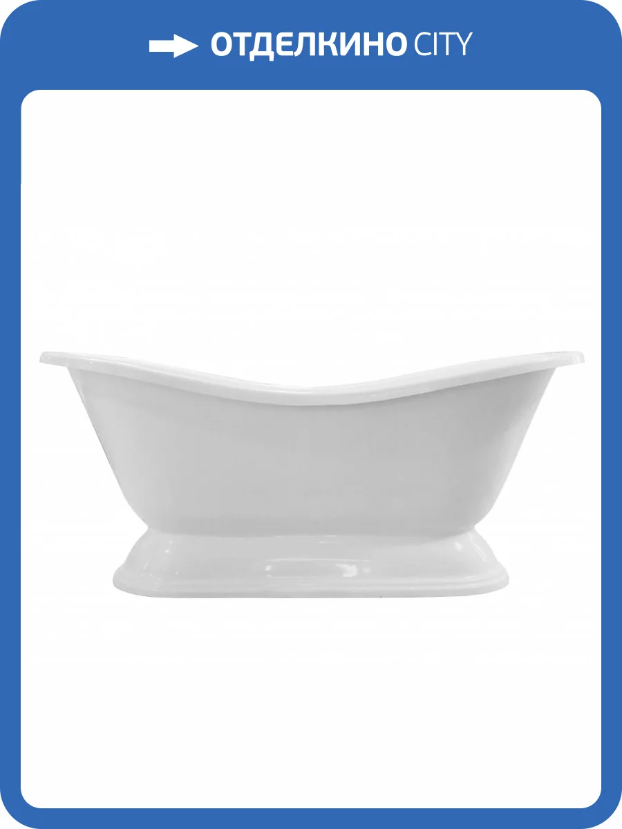 Ванна из искусственного камня Эстет Бостон silk ФР-00014526 180x74 Овальная, белая, с литым подиумом фото 3