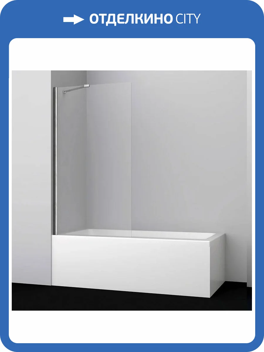 Шторка на ванну Wasserkraft Spree 14P01-80 профиль никель, стекло прозрачное, 80x140 фото 3