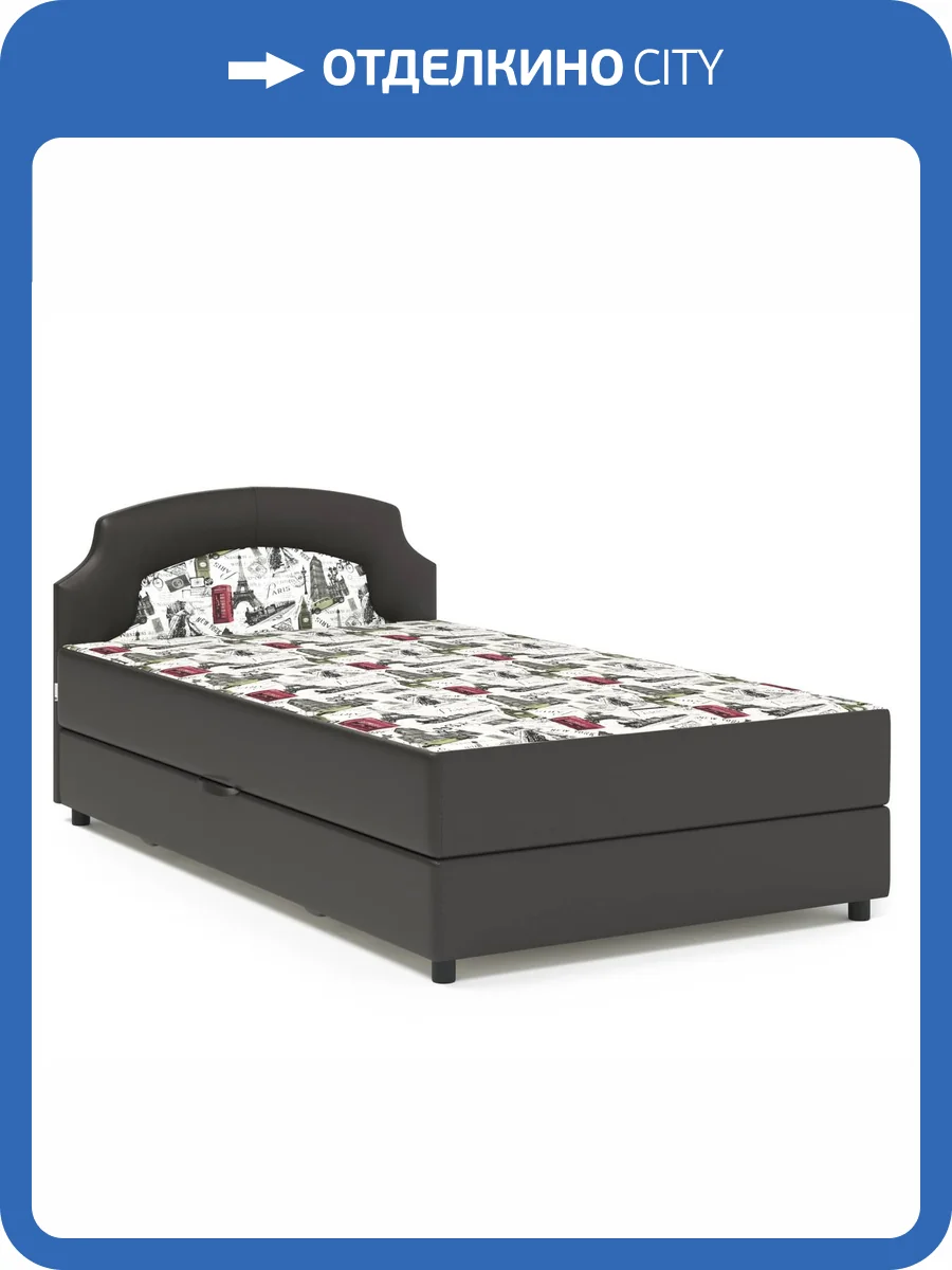 Кровать Шарм-Дизайн Шарм 104210621 140x198 велюр париж и экокожа шоколад фото 4