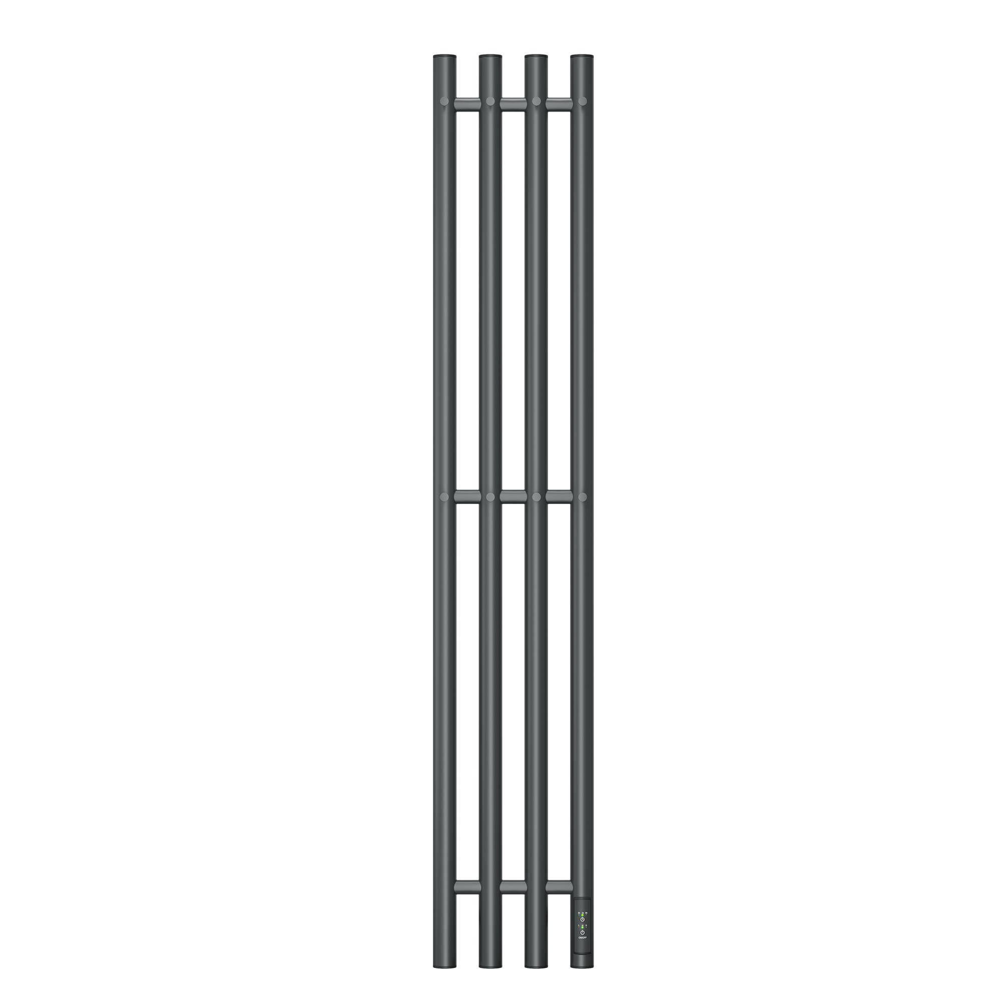 Полотенцесушитель электрический Apextermo Луна LN10113GF с крючками, графит металлик, 110x18