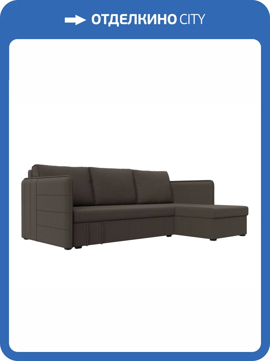 Диван угловой Лига Диванов Слим 121148 амур коричневый, правый угол фото 10