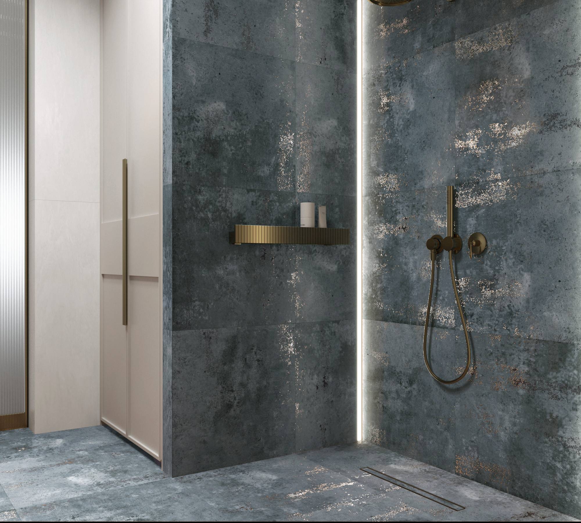 Керамогранит Arcadia Ceramica Metal MT6001-A Azul Matt Glossy INK 60x60 фото 7