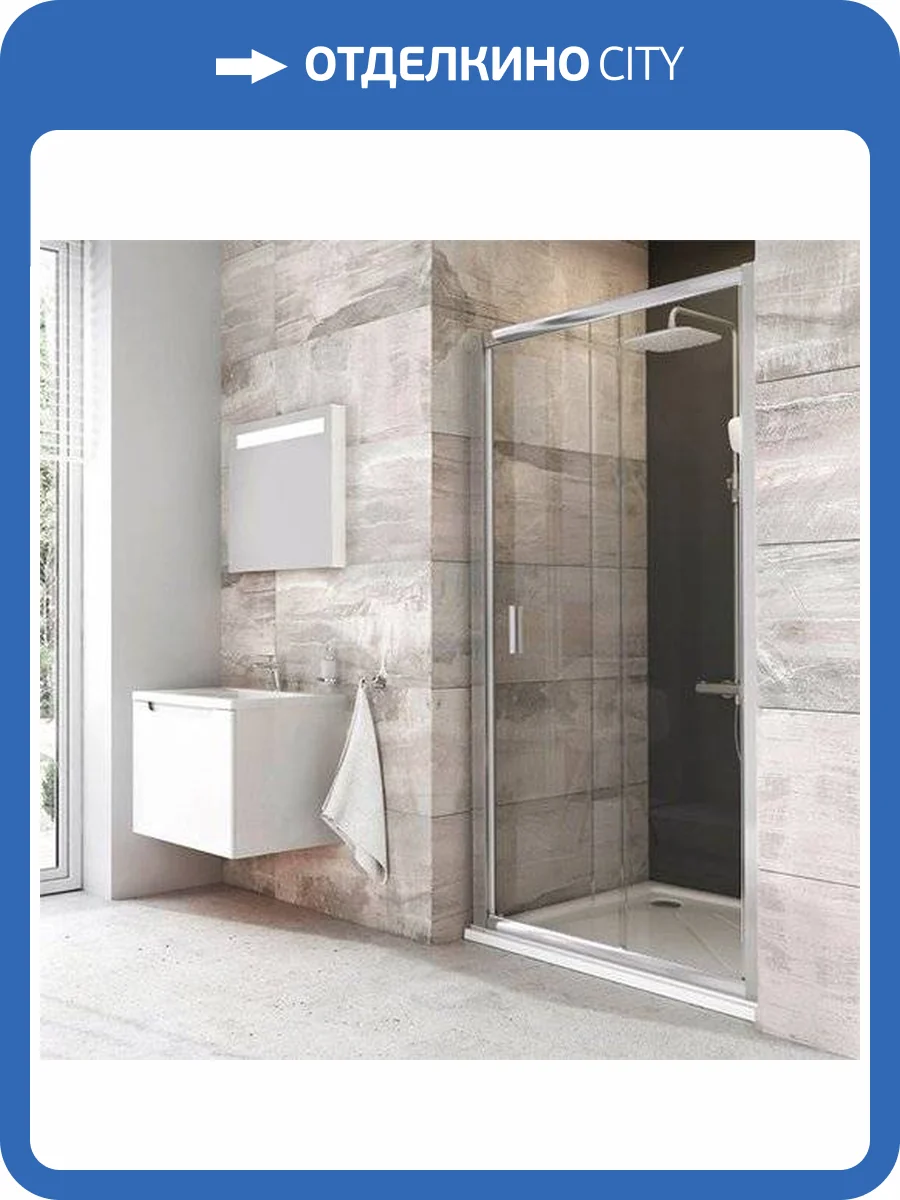 Душевая дверь в нишу Ravak BLDP2-120 Transparent, профиль хром фото 6