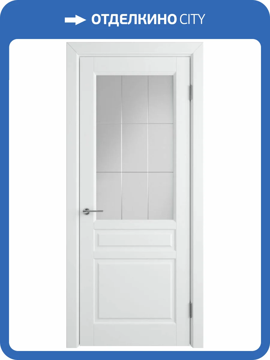 Межкомнатная дверь Владимирская Фабрика Дверей Stockholm Polar стекло Crystal Cloud 800x2000 фото 2