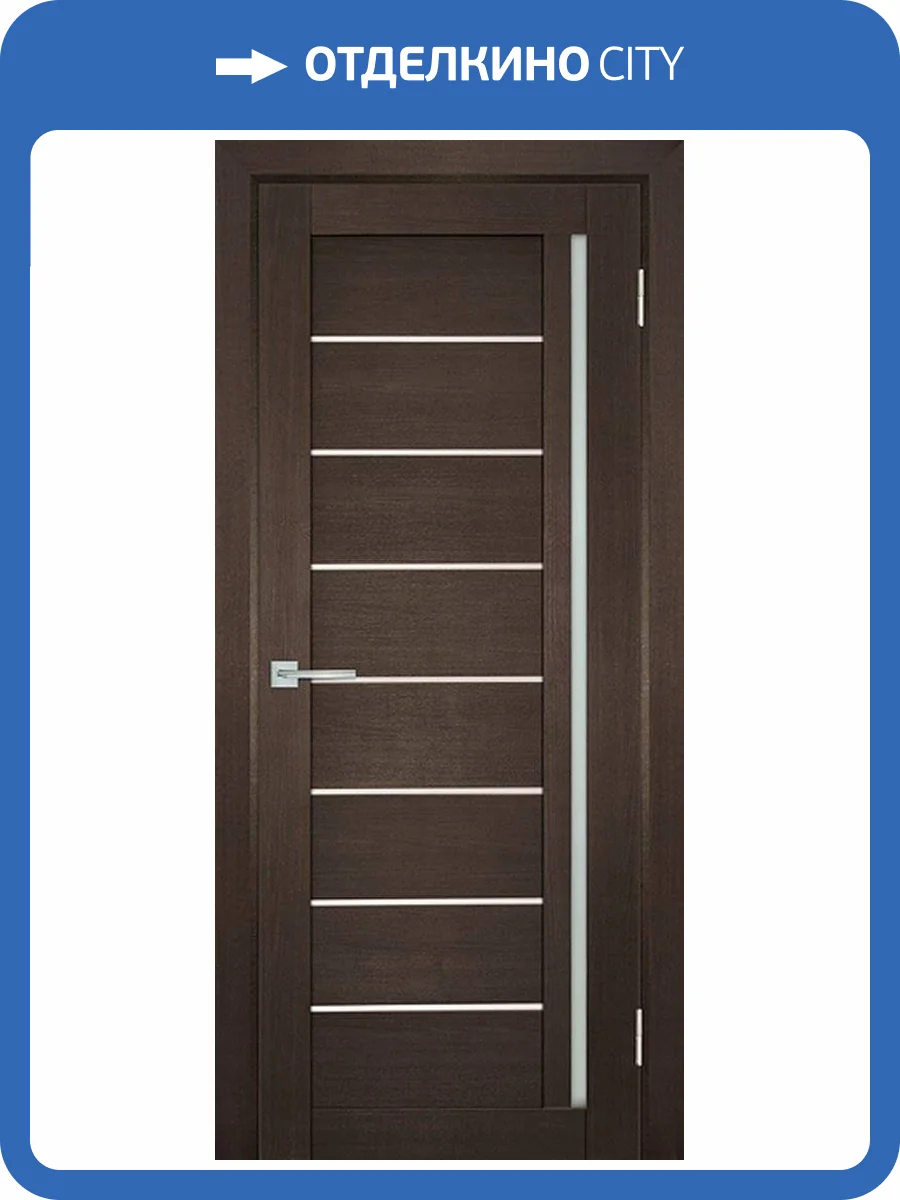 Межкомнатная дверь экошпон Мариам Техно 741, остекленная, венге 900x2000 фото 2