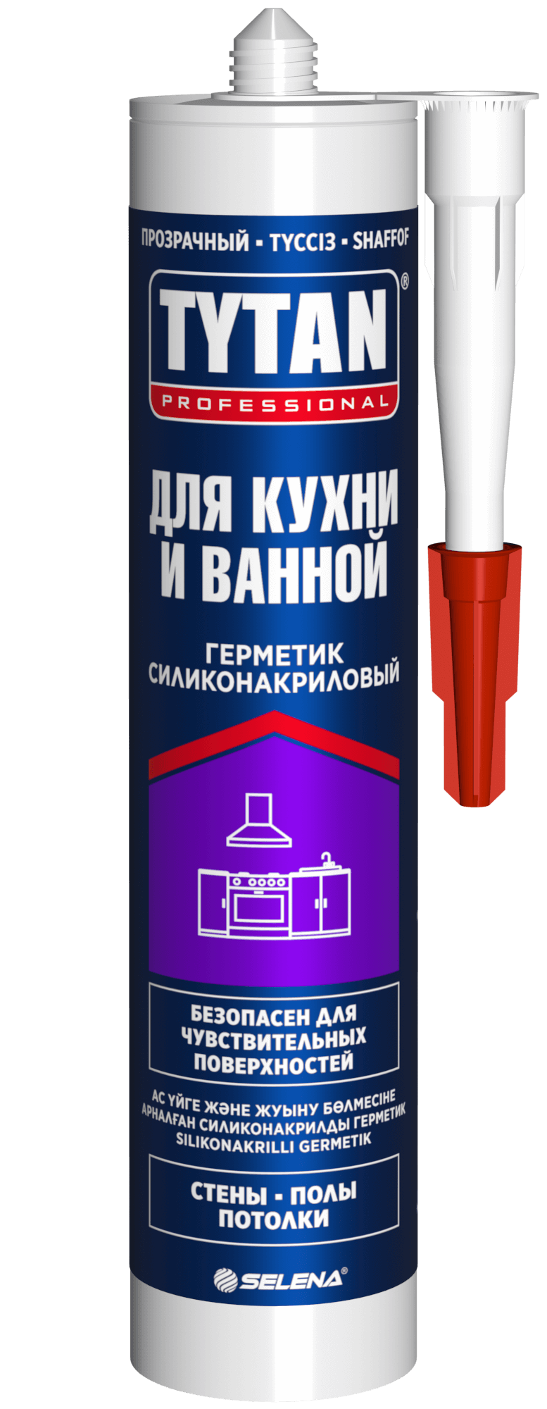 Герметик силиконакриловый для кухни и ванной Tytan Professional бесцветный 280 мл