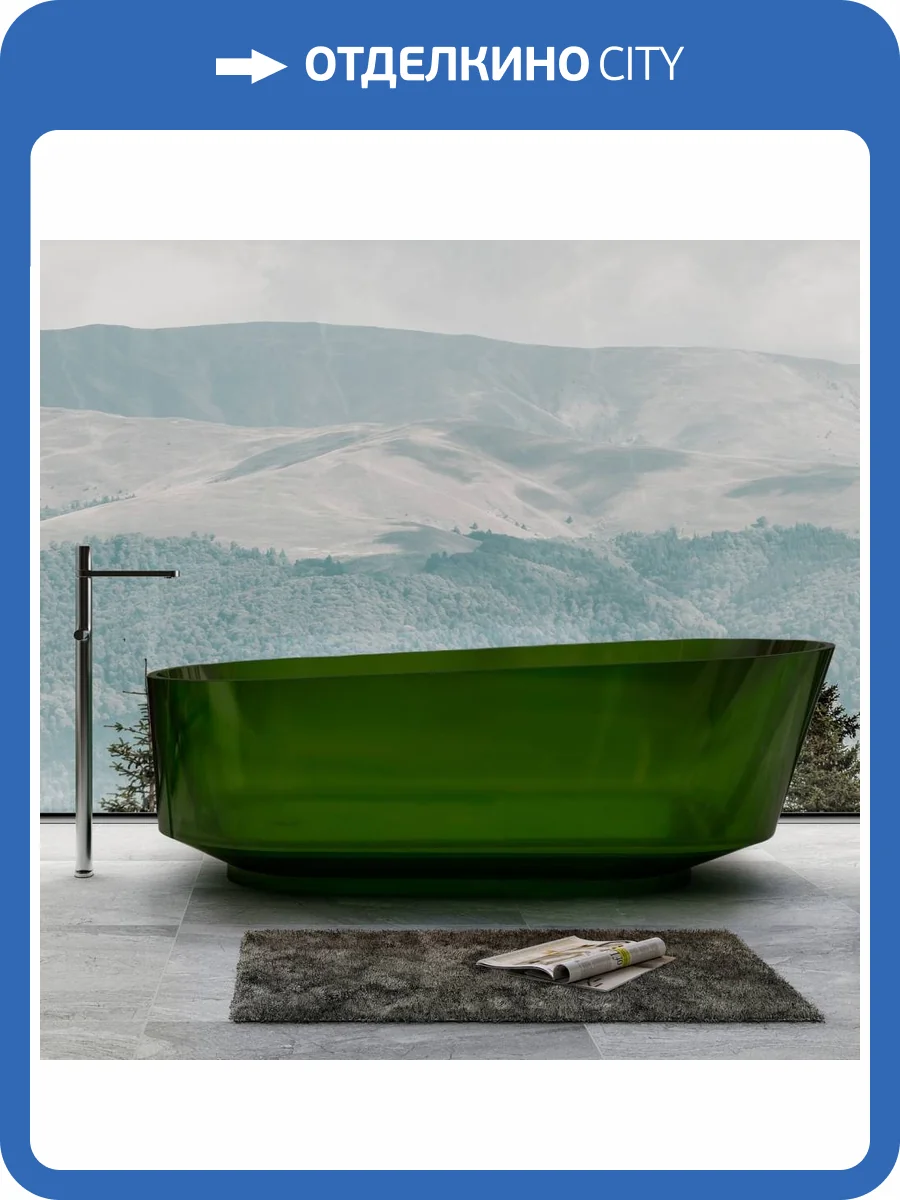 Прозрачная ванна Abber Kristall AT9706Emerald 170x80 зеленая фото 6