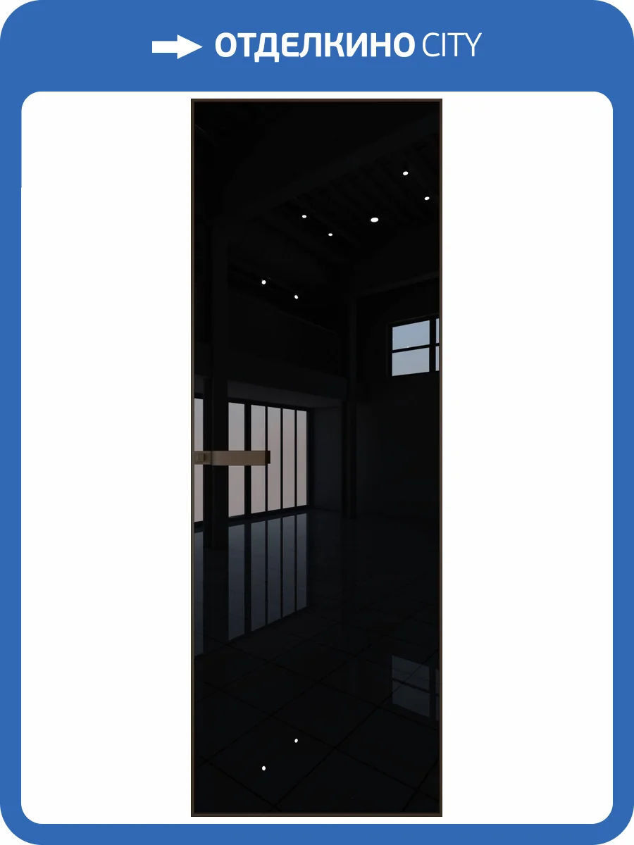 Межкомнатная дверь Profil Doors 1 AGN цвет профиля Деорэ, стекло безопасное 4 мм lacobel черный лак 800x2000 фото 2