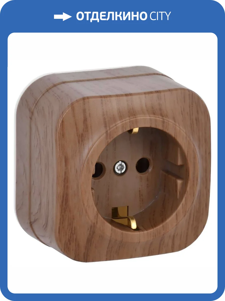 Розетка 1-местная с заземлением IEK Glory ERH11-K24-16 дуб фото 3