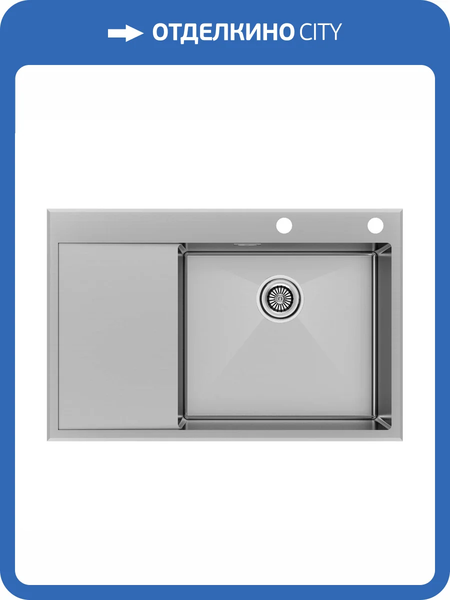 Мойка кухонная Paulmark Kroner-Edge 78F PM777851-BSR Брашированная Сталь, 78x51 фото 6