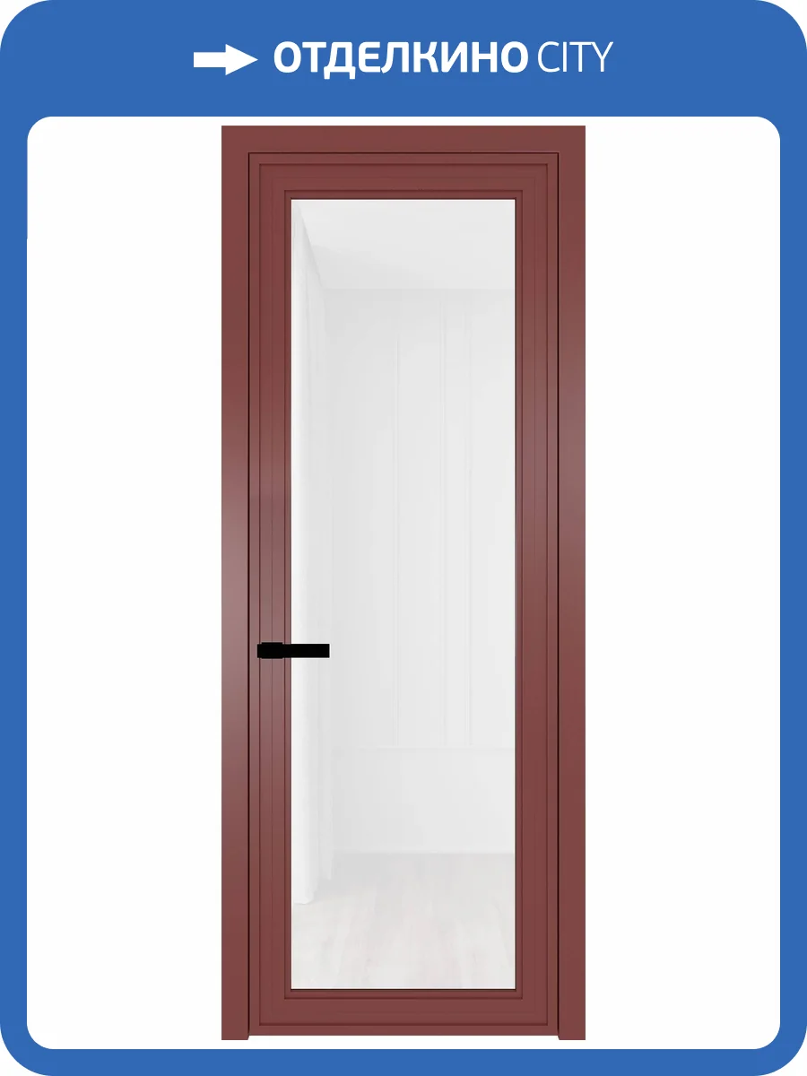 Межкомнатная дверь Profil Doors 1 AGP цвет профиля Красный антрацит, стекло безопасное 6 мм белый триплекс 700x2000 фото 2
