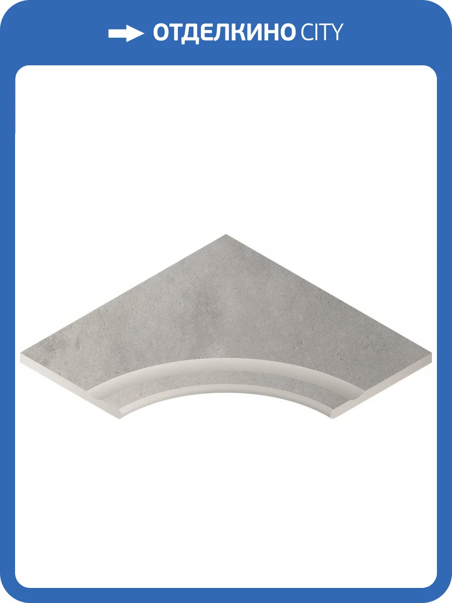 Бордюр Italon Миллениум X2 620090000733 Бортик Сильвер С Выемкой Угловой Закругленный 60x60 фото 2