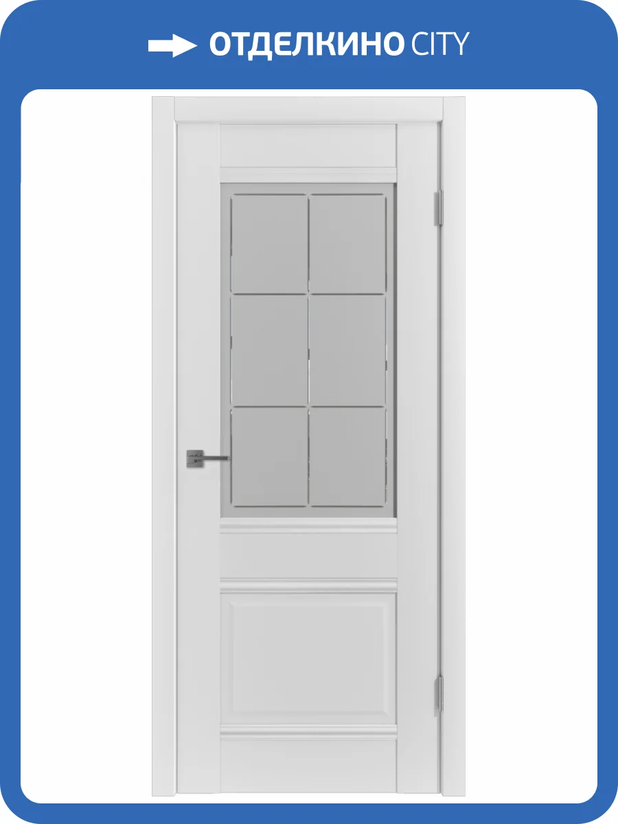 Межкомнатная дверь Владимирская Фабрика Дверей экошпон VFD Emalex EC 2, остекленная, белый Ice Crystal Cloud 600x2000 фото 2