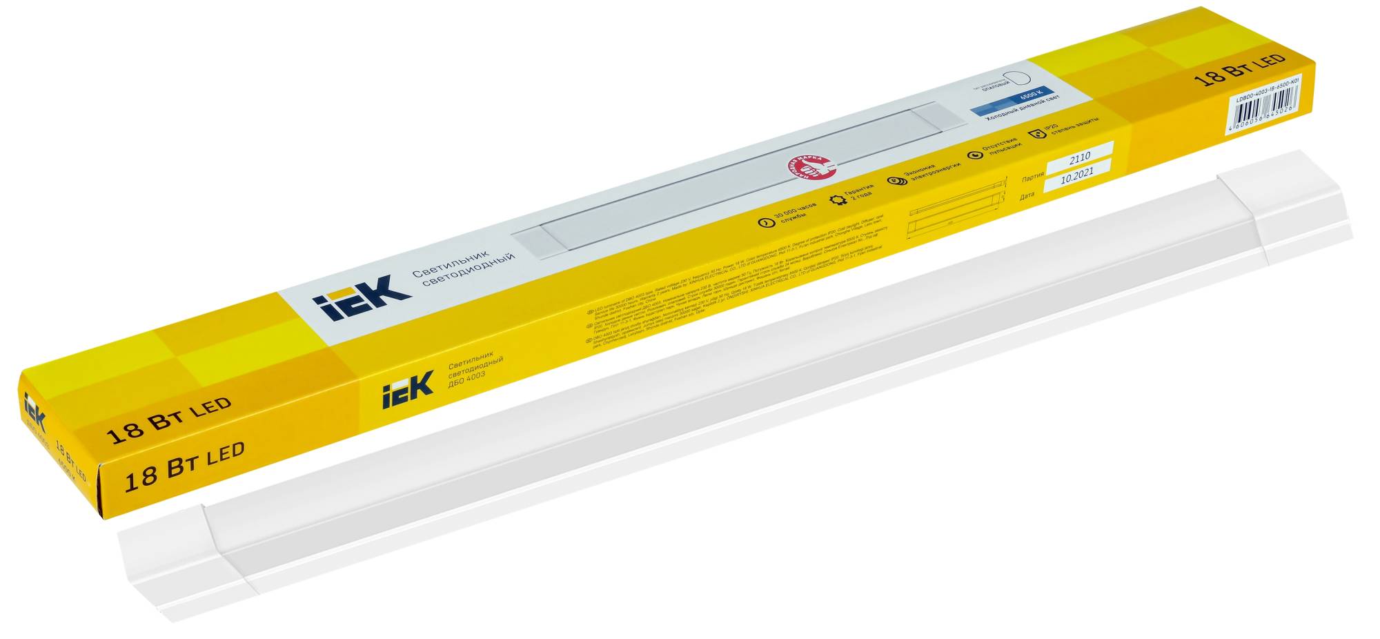 Настенно-потолочный линейный светодиодный светильник IEK ДБО 4003 LDBO0-4003-18-6500-K01 фото 8