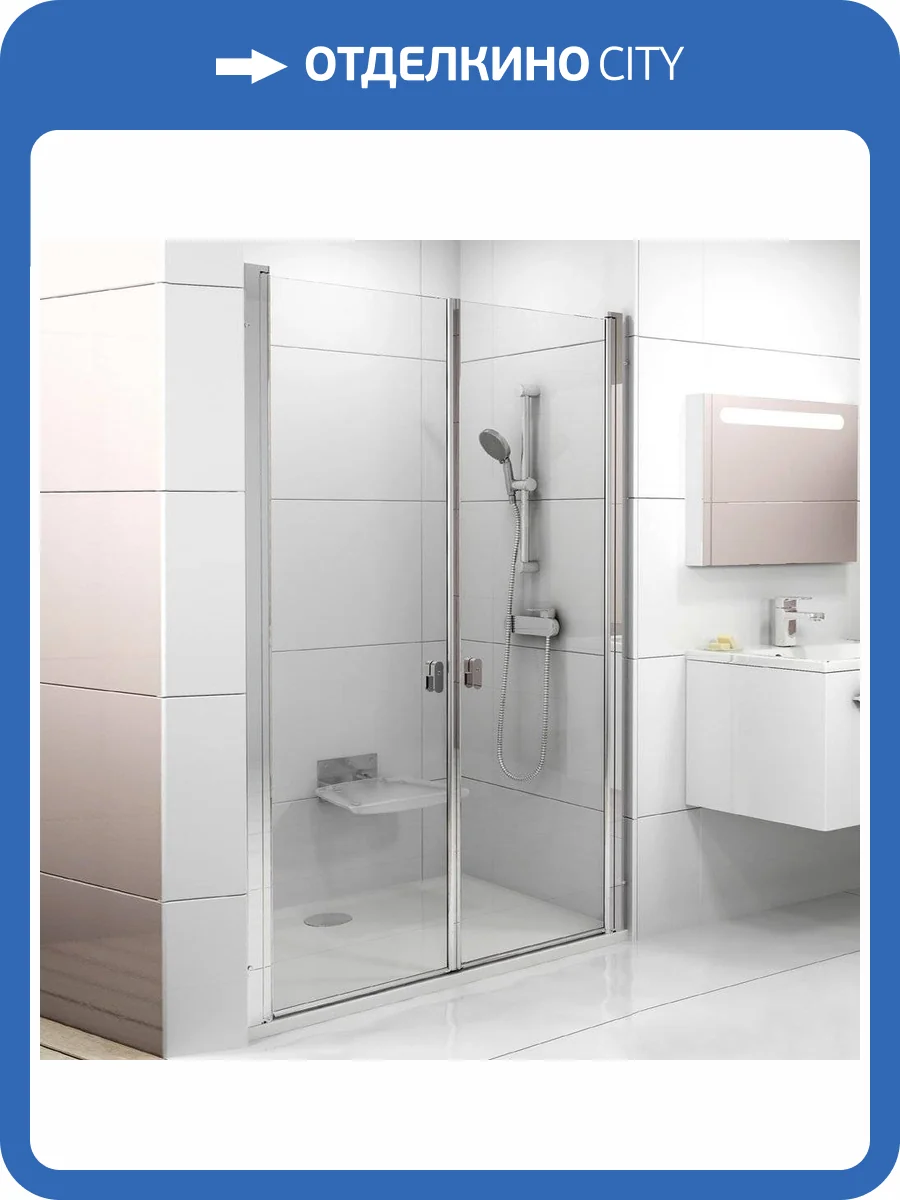 Душевая дверь в нишу Ravak CSDL2-120 Transparent, профиль блестящий фото 5