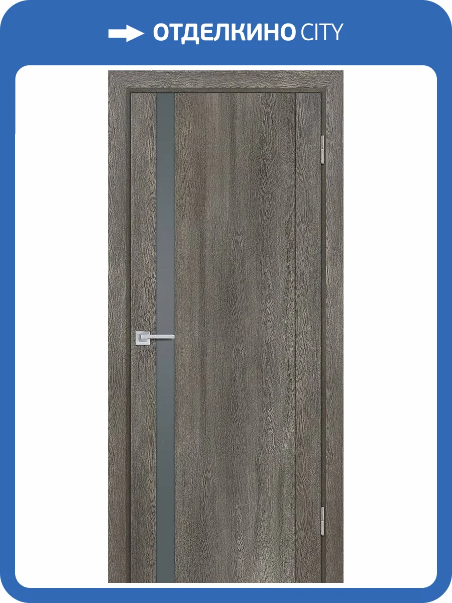Межкомнатная дверь Profilo Porte экошпон PSN-10, остеклённая, гриджио антико, лакобель серый 550x1900 фото 2
