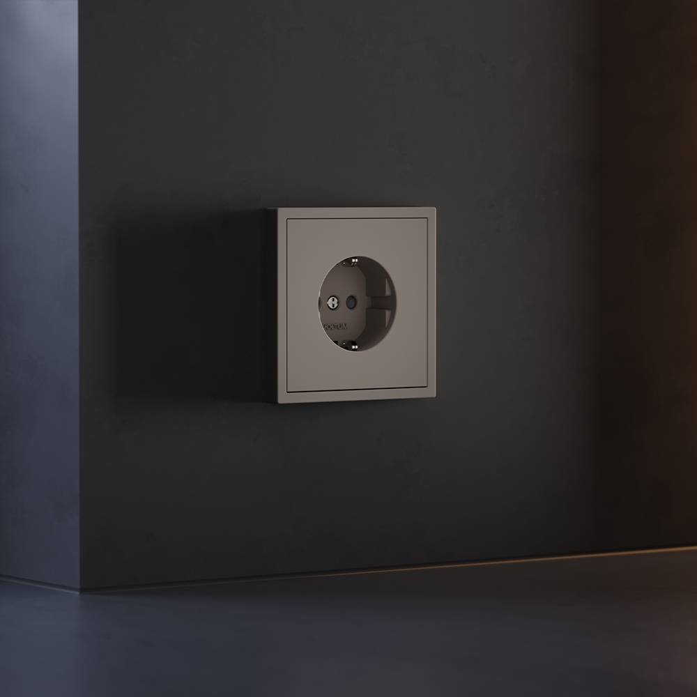 Лицевая панель для розетки с заземлением и шторками Voltum S70 VLS000714 капучино фото 4