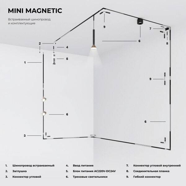 Магнитный трековый светодиодный светильник Elektrostandard Mini Magnetic 85161/01 12W 3000K черный фото 5