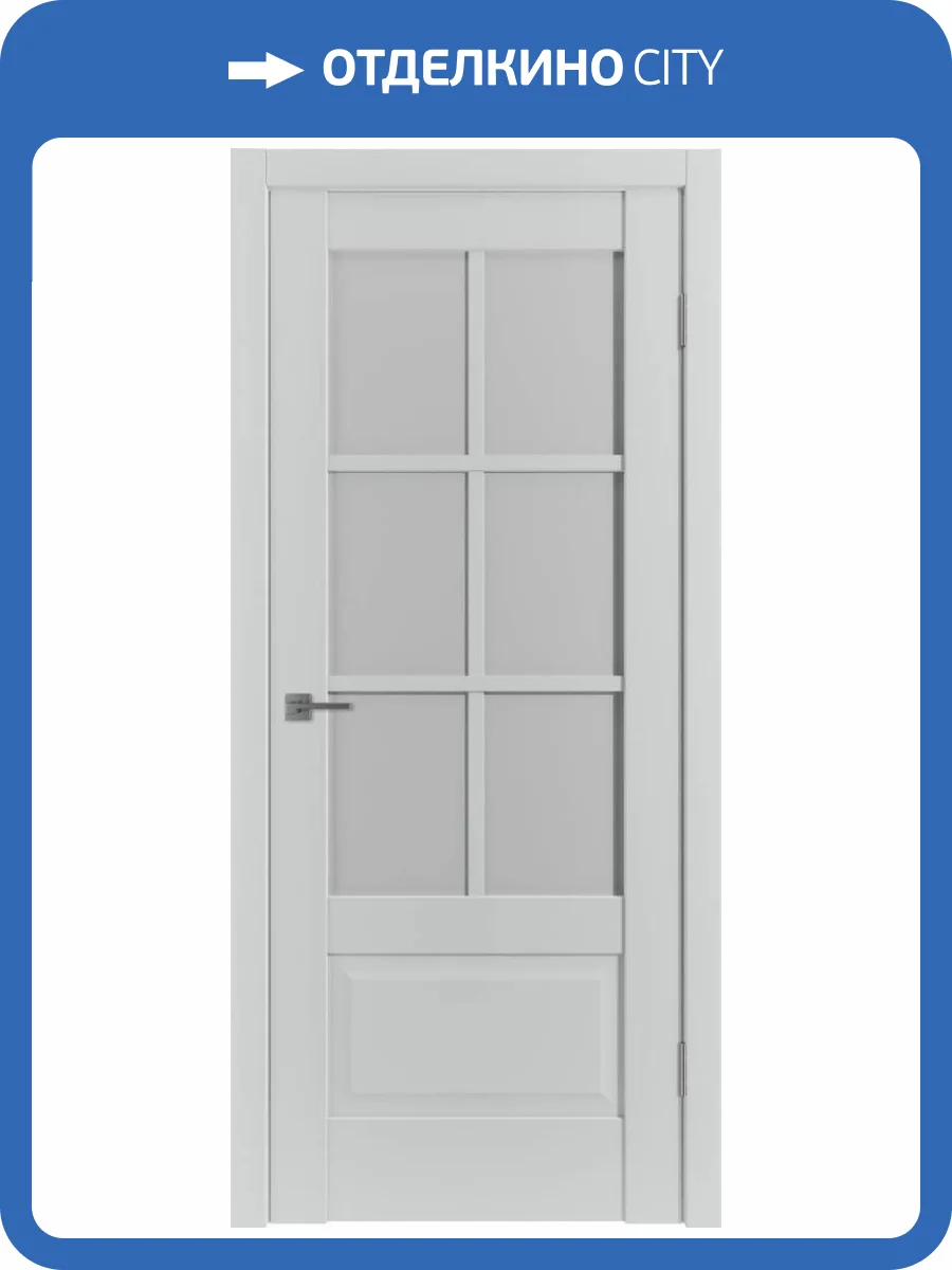 Межкомнатная дверь Владимирская Фабрика Дверей Emalex ER2 Emalex Steel стекло White Cloud 600x2000 фото 2