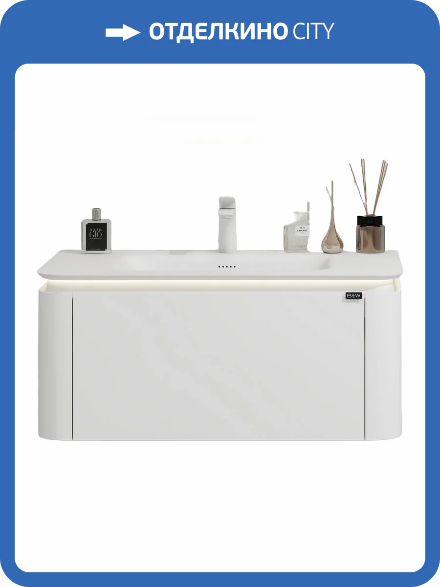 Тумба с раковиной Black&White U925.900 белая, 90x38.5 фото 9