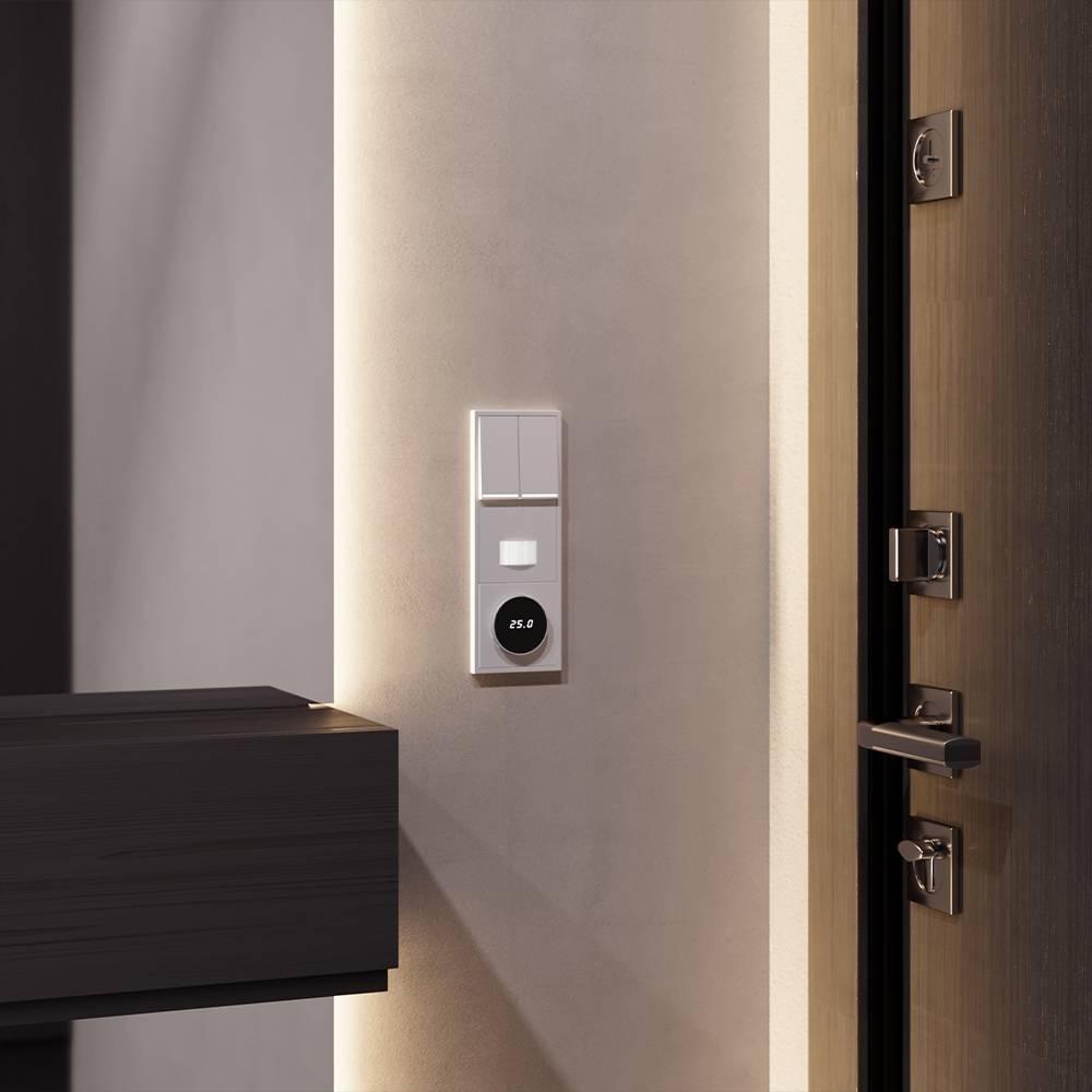 Клавиши для 2-клавишного выключателя с подсветкой Voltum S70 VLS000416 серый фото 5