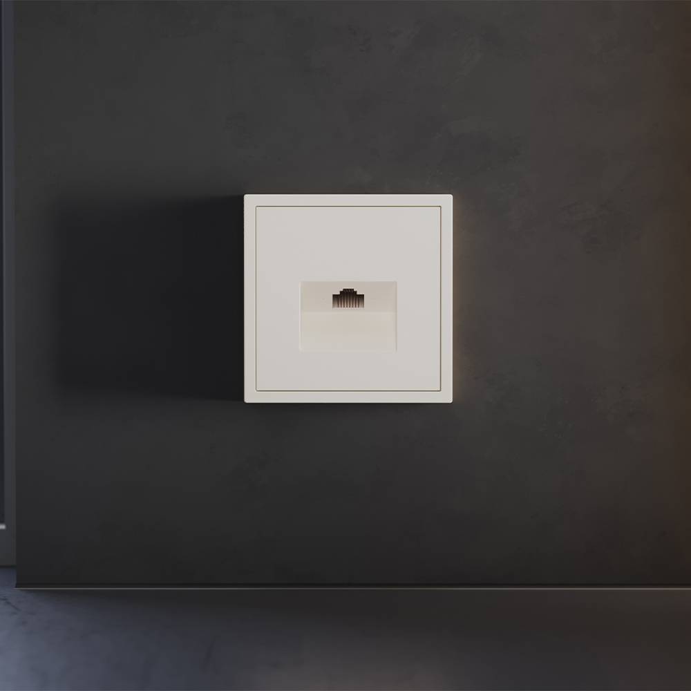 Лицевая панель для компьютерной розетки RJ-45 Voltum S70 VLS001313 хлопок фото 3