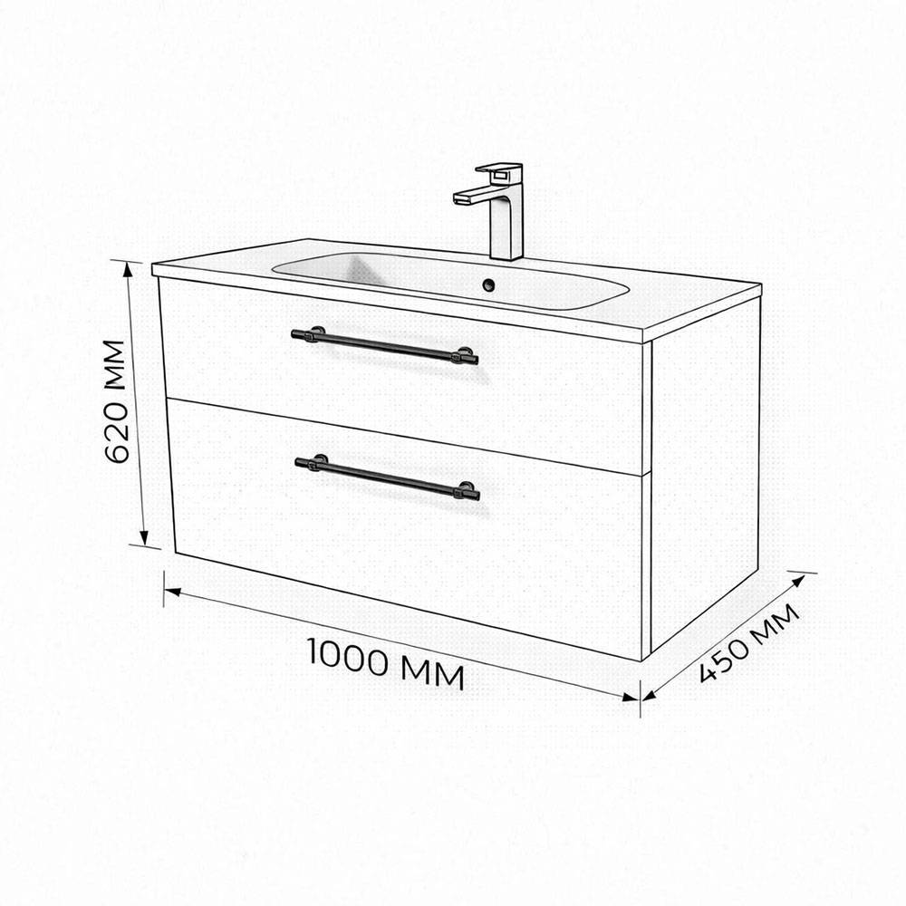 Тумба с раковиной Terminus Venta VEN101002300001O шпон, дуб, 100x62 фото 3